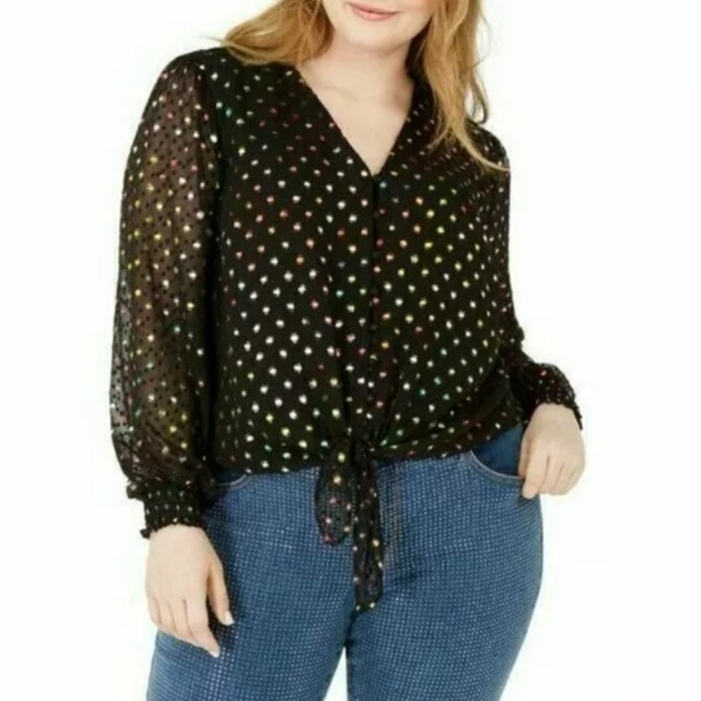 INC black top with rainbow dots NWT